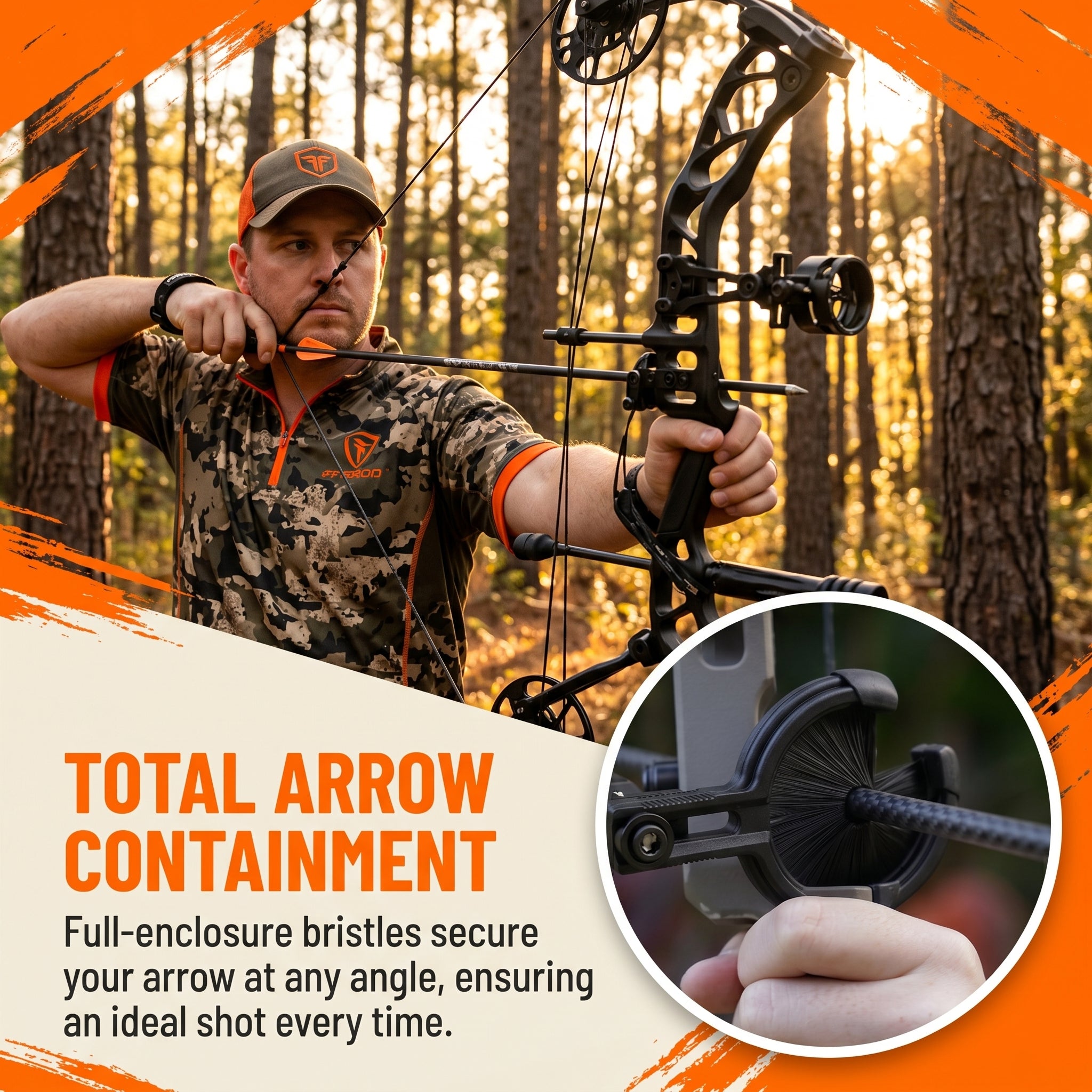 Brush Whisker Biscuit Arrow Rest, Durable Nylon Brush Bow Rest, Noise-Free & Anti-Scratch, Universal Fit for Compound/Recurve Bow for Hunting & Target Shooting