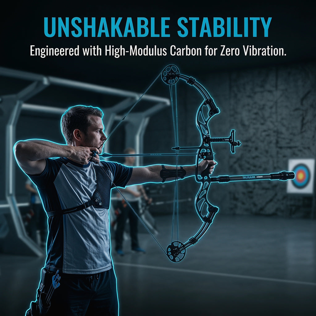 Archery Bow Stabilizer, Shock Absorber with Rubber, Noise Reduction, Detachable Weights, Universal Fit for Compound Bow Recurve Bow, Outdoor Archery Hunting Gear