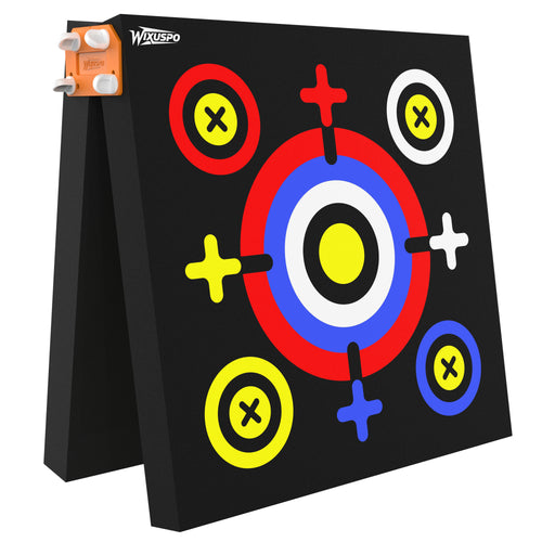 20'' x 20'' x 4'' Foam Archery Target Set Foldable Self-Standing High-Density Target Block Backyard, Portable Target for Compound Bows Youth Archery Practice, Built-in Carrying Handle (2 pack)