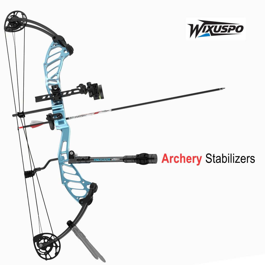 Archery Bow Stabilizer, Shock Absorber with Rubber, Noise Reduction, Detachable Weights, Universal Fit for Compound Bow Recurve Bow, Outdoor Archery Hunting Gear