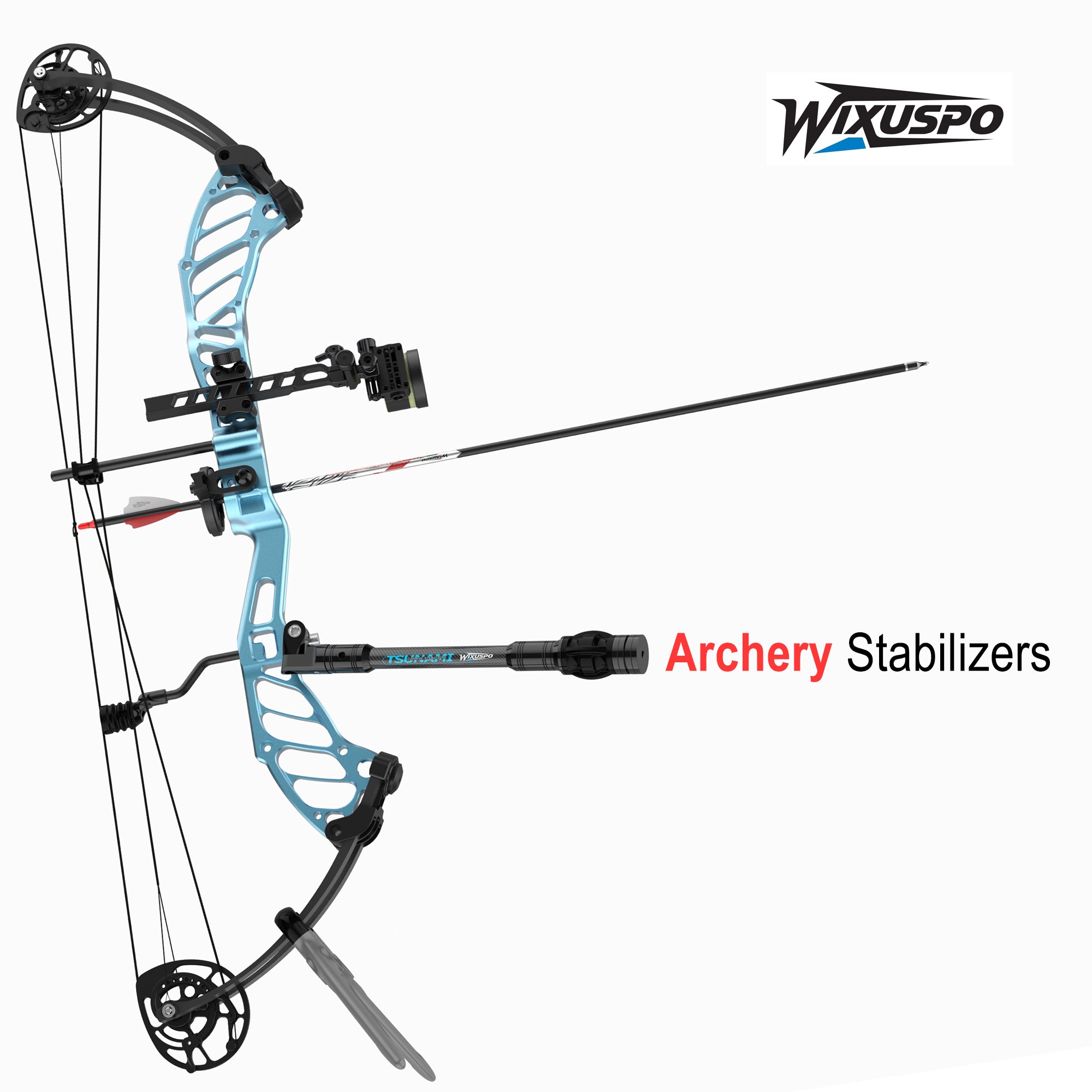 Archery Bow Stabilizer, Shock Absorber with Rubber, Noise Reduction, Detachable Weights, Universal Fit for Compound Bow Recurve Bow, Outdoor Archery Hunting Gear